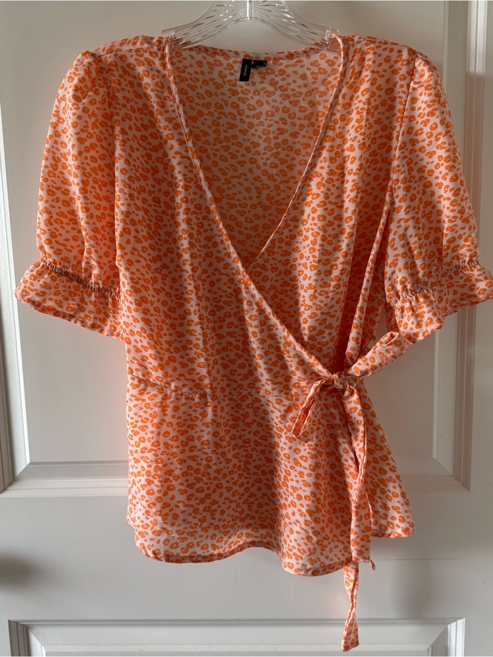 Vero Moda Orange Printed Wrap Blouse